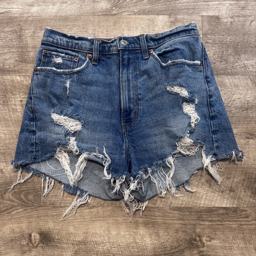 Abercrombie & Fitch The Mom Short Curve Love High Rise Denim Womens Sz. 28/6